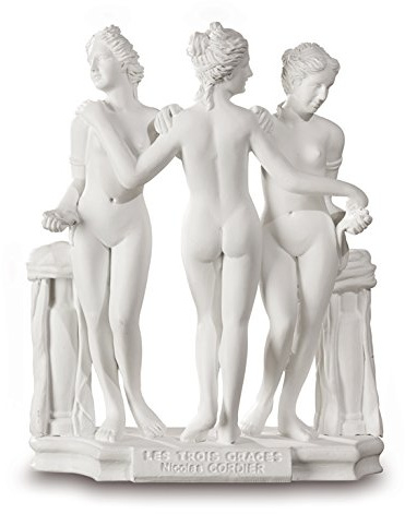 ViaNAYA - Estatua de la obra de la figura de los tres gramos del escultor Nicolas CORDIER, tamaño mediano, 12,5 cm, material resina de calidad, color blanco, aspecto mate