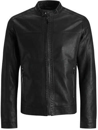 JACK & JONES Synthetic Leather Jacket Synthetic Leather Jacket Black l Black L