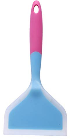 Goeielewe Omelette Spatula 10-Inch Silicone Pancakes Shovel Durable Heat-resistant Wide Spatula Turner Nonstick Fried Shovel for Eggs Crepes Brownies Fish Pancake Pizza (Blue)