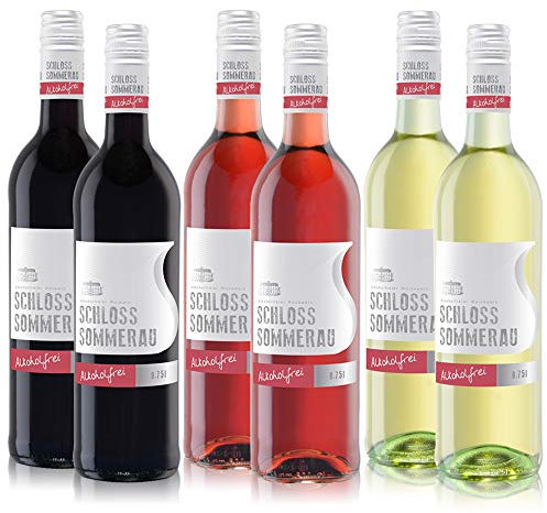 Schloss Sommerau alkoholfreier Rot-, Rosé- und Weißwein - gemischt Weinpaket (6x0,75l)