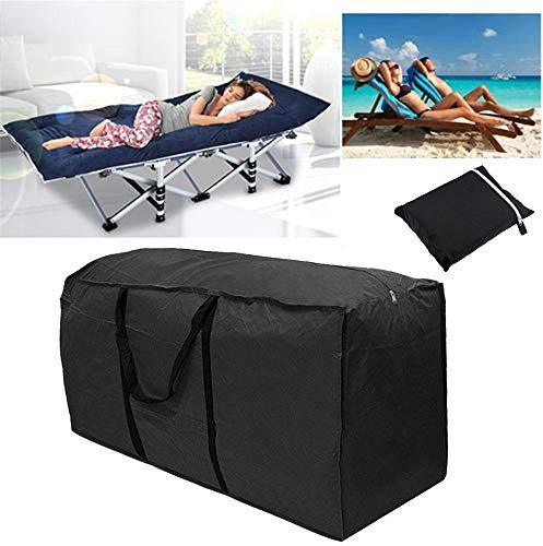 Gartenauflagen Aufbewahrungstasche, Gartenmöbel Auflagen Kissen Aufbewahrung Tasche, Tasche mit Tragegriff&Reißverschluss, Aufbewahrung für Weihnachtsbaume Bekleidung Polster (Schwarz 122 * 39 * 55)