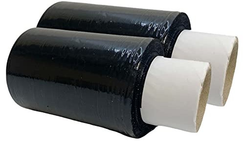 Mini-Rollen von schwarzen, handlichen Mini-Paletten-Stretchfolien, 100 mm x 150 m (2)