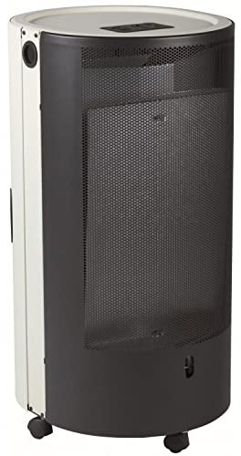 Marvin Stufa A Gas Gpl Portatile Vano Porta Bombola Potenza 4.2 Kw Riscaldante 5 Ruote Riscaldante con Accensione Piezo Elettrica Dispositivo di Sicurezza e Controllo Fiamma e Livello Ossigeno (Beige)