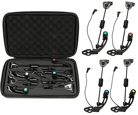 Lixada 4-teiliges LED-Angel-Swinger-Set, Fischbissanzeiger, Illuminator, Karpfenangelgerät mit Tragetasche