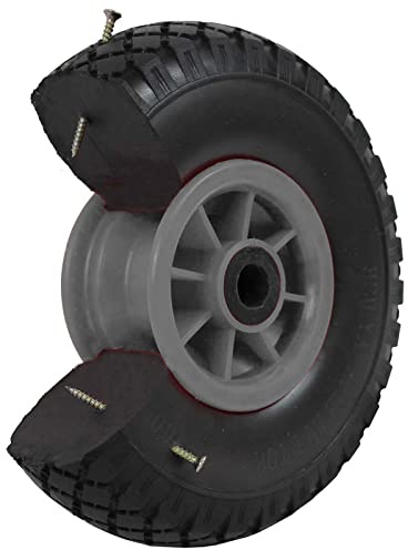 TRUTZHOLM Sackkarrenrad 260x85mm Vollgummi 3.00-4 PU Ersatzrad für Sackkarre mit Kunststofffelge (Grau, zentrierte 75 mm Nabe)