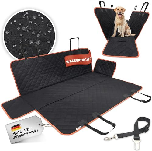 Buchetmann2 Hundedecke Auto Rückbank – wasserdichte, Kratzfeste & rutschfeste Autoschondecke für Hunde mit Sicherheitsgurt – Hundematte für Rücksitz & Kofferraum, Hundesitz – 100% Schutz