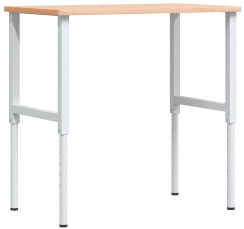 vidaXL Banco da Lavoro 100x60x(71,5-98) cm Legno Faggio Rettangolare, tavolo da lavoro, postazione da lavoro, banco da lavoro in metallo
