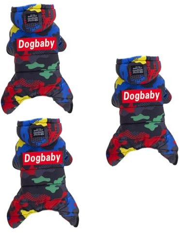 Supvox 3 Stücke Haustier Daunenjacke Verdicken Hundemantel Camouflage Design Warme Hundebekleidung Für Outdoor-spaß