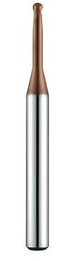 Fresa VHM, professionale alte prestazioni, 2KRB Diametro 1mm Lunghezza 6mm per Acciai Temperati HRC 45-55 Z2, Punta Sferica Rastremata per Nervature 2 Taglienti AIHCSAR-TOOL