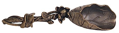 BEBEMOKO Cucharita De Té Decorativa De Diseño De Loto Utensilio Pequeño Para Té y Adorno Retro Para Casa y Restaurante