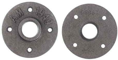 OSALADI 2stücke Teiliges Vintage Bodenflansch Gusseisen Mit Gewinde Rostbeständig Und Robust Für Wandmontage Und Industrielle Möbel Wie Regale Gardinenstangen Und Rahmen Einfache Installat
