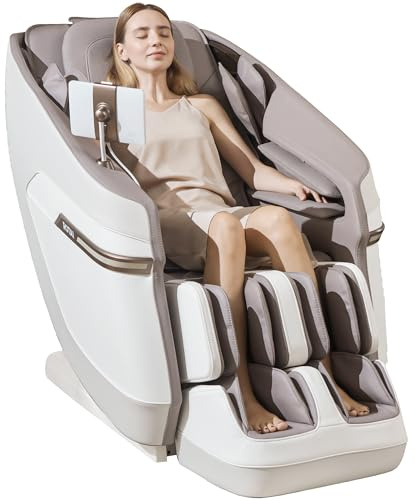 ROTAI Massage Chair 3D Massage Chair Neck Lower Back Relax Foot Rollers Rocking Heat Chair Zero Gravity Home Office (Grey, A39)