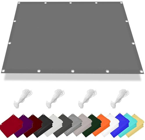 Tenda a Vela Ombreggiante Tenda da Sole per Esterno 4.9 x 4.9 m Antistrappo, Anti Uv, con Fune Tenda a Vela Ombreggiante Quadrata Tenda a Vela per Esterno per Giardino, Balcone, Grigio Chiaro