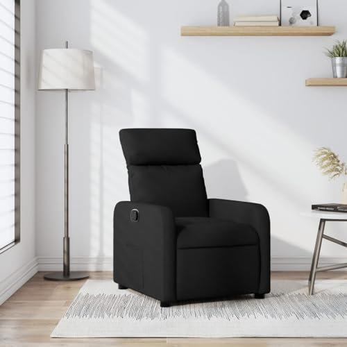 Xichuzi Relaxsessel Schwarz Stoff, Fernsehsessel, Kinosessel, Lesesessel, Tv Sessel, Ohrensessel, Armsessel, Seselstuhl Wohnzimmer - 374167