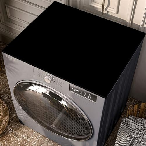 Heavyoff Housse de Protection pour Machine à Laver Top 60x40cm Tapis de Dessus de Machine Laver Antidérapant Couverture Universelle, Noir