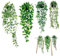 WEFHEF 4PCS Plantas Artificiales Colgantes, Plantas Decorativas Artificiales con Maceta, Hojas Artificiales Colgantes para Interiores, Enredaderas Artificiales Decorativas para Salón Balcón Jardín