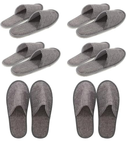 Myluatye Hotelslipper,Gästehausschuhe,6 Paar Gäste Hausschuhe für Damen und Herren,Einweg Hotel Pantoffeln,Gästehausschuhe für Reisen,Hochzeit, Brautparty,Grau