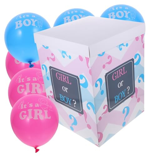Kichvoe Scatola Gender Reveal Con Palloncini Per Boy o Girl Decorazione Shower Unica Montaggio Facile Materiale Stabile Colori Vivaci Per Festa