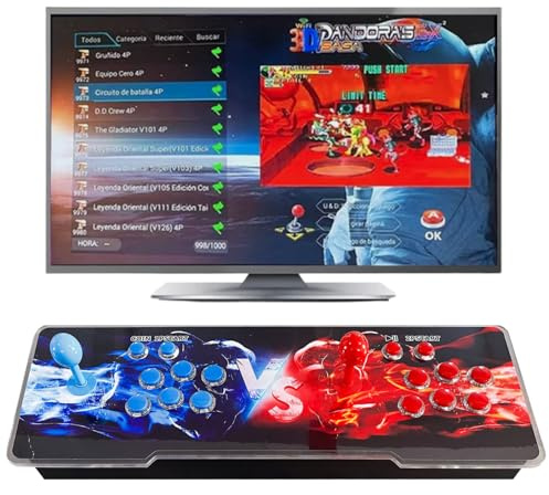 ONFIRE GAMES | PandoraBox Console Arcade EX2 Retro Plug & Play per TV / Monitor, 10.000+ Giochi, Controlli 6 Tasti, WiFi, Retro Gaming Multigiocatore