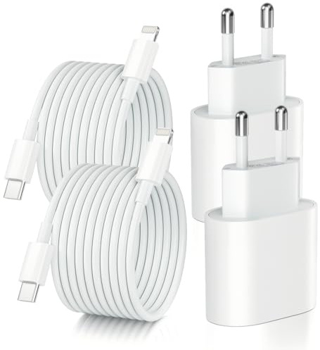 Chargeur iPhone 2Pack, Chargeur Rapide de 20W Adaptateur [Apple MFi Certifié] avec Câble de Charge Rapide USB C vers Lightning de 2 Mètres Cordon de Charge Compatible avec iPhone 14 13 12 11 Pro Max