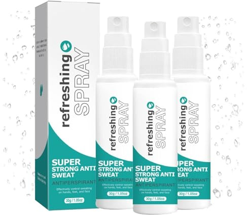 Antitranspirant Deo Spray 30 ml gegen Starkes Schwitzen,Anti-Schweiß-Deo für Hände,Achseln und Kopf,Deospray wirkt bevor Schweiß entsteh,Antitranspirant für Männer & Frauen mit Langzeitschutz (3PC)