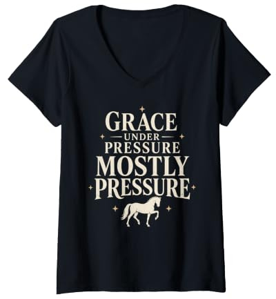 Women's Dressage Diva Dressage Rider Dressage Queen Gift V-Neck T-Shirt