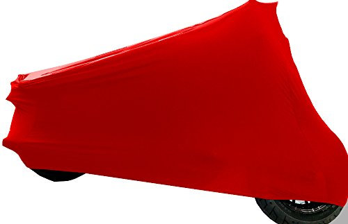 Car-e-Cover Indoor Premium Motorrad Abdeckung, unsere formanpassende Motorradplane Perfect Stretch, eine Schutzhülle für innen, Abdeckplane in 3 Farben & 3 Größen (Rot, XS-S)
