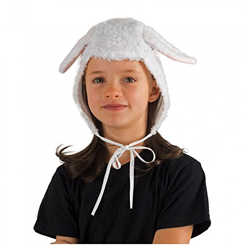Krause & Sohn Kinder Mütze Schaf Kopfbedeckung Schäfchen Fasching Karneval Krippenspiel Lamm