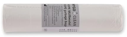 Müllbeutel 60l, Müllsack, HDPE-Abfallsack, PE-Beutel, Abfallbeutel, Mülltüte, 10/25 my, schwarz/transparent, Größe:10 my
