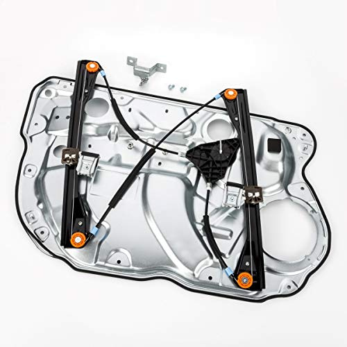 LST Elektrischer Fensterheber ohne Motor vorne rechts für 4/5 Türer | Kompatibel mit VW Polo 9N 9A 2002-2009, mit Anschraubplatte, Fensterführung, Fensterhebermechanismus, Antrieb