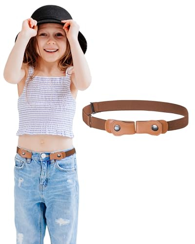 Kajeer Kindergürtel Ohne Schnalle für Jungen & Mädchen - Elastisch & Verstellbar (55-95 cm) Dehnbarer Stretch-Gürtel für Jeans, Hosen, Anzug (4-15 Jahre)