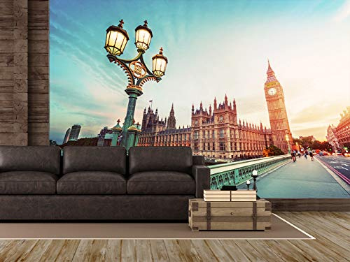 Fotomural Vinilo Para Pared Vistas Big Ben Londres | Fotomural para paredes | Mural | Vinilo Decorativo | Varias Medidas 200 x 150 cm | Decoración comedores, salones, habitaciones...