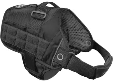 Kurgo RSG Townie Hundegeschirr, L, Schwarz | Einfaches An- und Ausziehen, Atmungsaktiver Mesh, Molle-Kompatibel, Reflektierend