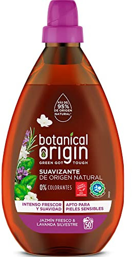 Botanical Origin Suavizante Ecológico para Ropa Fragancia Jazmín Fresco y Lavanda Silvestre, 50 lavados, Embalaje puede variar
