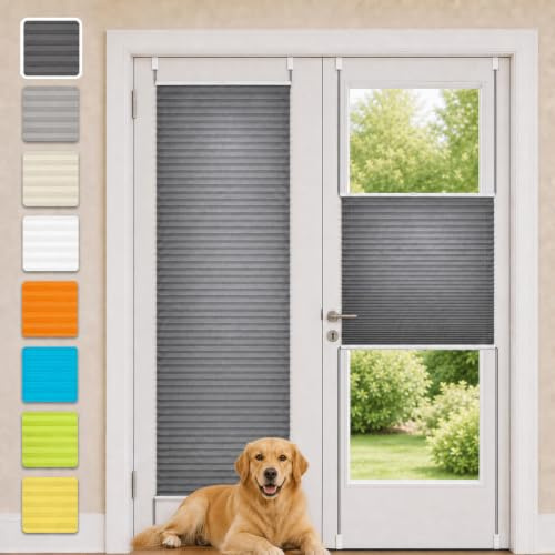 Vkele Plissee ohne Bohren Klemmfix Alu-Schienen, Anthrazit 80x180 cm (BxH) | Jalousie & Faltrollo, Lichtdurchlässig & Blickdicht, Sonnenschutz & Sichtschutz, Easyfix für Fenster & Türen