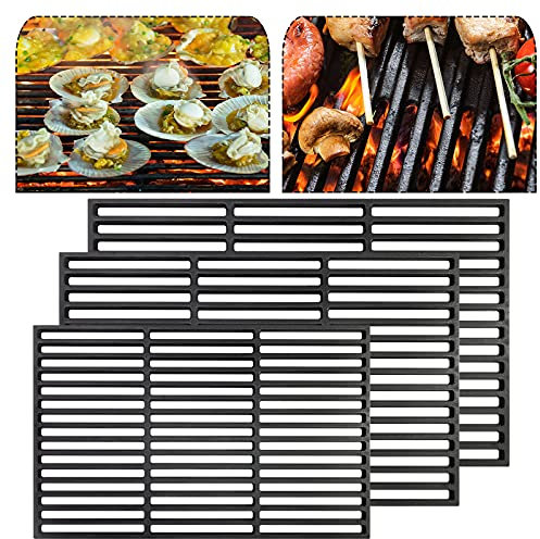 Froadp Griglia Smaltata per Barbecue a Carbone, Griglia in Ghisa Spessore, Portatile Raschietto Giardino per Charcoal Grill Gas Grill (54x34cm)