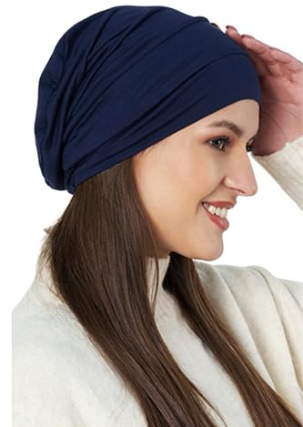 SAKUCHI Damen Chemo Bambus Slouchy Snood Beanie Turban Kopfbedeckung – Weiche Mütze für Krebspatienten & Haarausfall