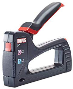 Novus Handtacker J-15, leichter Allzweck-Tacker, Werkzeugtacker für Klammern 4-10 mm, schnelles Nachladen, Softgrip, Schwarz