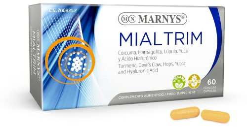 Marnys Cápsulas Cúrcuma, Lúpulo, Yuca y Ácido Hialurónico para el alivio y movilidad - Mialtrim - Activos naturales para Tus Músculos, Huesos Y Articulaciones -60 Cápsulas Vegetales
