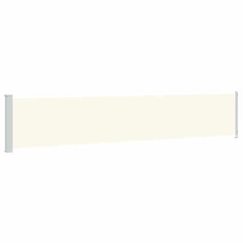 vidaXL Toldo Lateral Retráctil para Patio Jardín Separador Terraza Balcón Pantalla Solar Viento Enrollable Automático Crema 117x600 cm