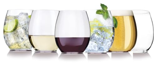 AIOS Bicchieri da vino e acqua infrangibili in Tritan senza BPA, 380 ml (set da 2)