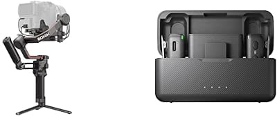 DJI RS 3 Pro Combo, stabilisateur de nacelle à 3 Axes pour Reflex et caméras Canon/Sony/Panasonic/Nikon/Fujifilm & Mic - Compact et Portable micros Lavalier sans Fil à Enregistrement à Double Canal