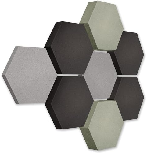 platino24 Akustikpaneele 8 Elemente Edition LOFT 3D I Ø 300mm Akustikplatten Schalldämmung Wand & Decke I Akustikschaum Schall-Absorber aus Basotect 30-70mm mit farbiger Akustikbeschichtung