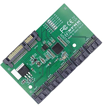 xiwai SATA HUB Ports 3.0 6Gbps 1 to 5 Splitter Adapter Converter PM Multiplier Port Selector JMB575