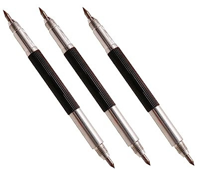 3 Stück Wolframkarbid-Spitze Anreißnadel Gravur Doppelkopf Stift Schnitzerei Gravierwerkzeug zum Markieren auf Holz, Metall, Kunststoff, Keramik