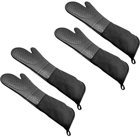 Fegtrty Lot de 2 paires de de cuisine professionnels en silicone résistants à la chaleur