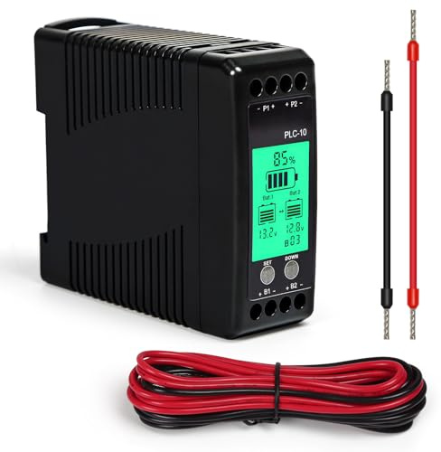 Jadeshay Ecualizador de Batería 24 V PLC-10 Balanceador de Batería 2x12V/24V/48V/60V/72V/96V para Baterías de Plomo Ácido Litio Níquel Hidruro Metálico y Sistema de Carga Solar