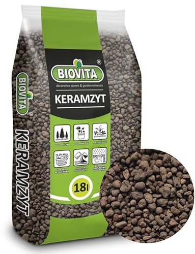 BIOVITA Argilla espansa, granulato di argilla per drenaggio, 4-8 mm, granulato di argilla espansa per piante d'appartamento, 18 l