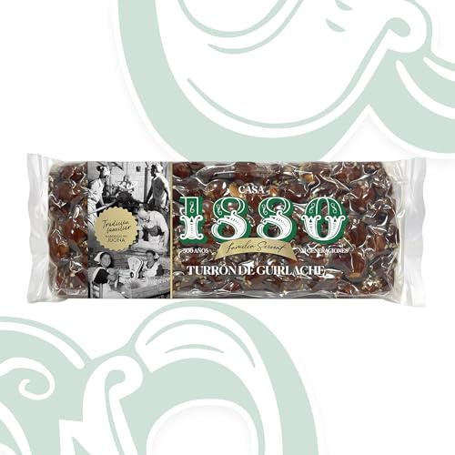 1880 Turrón de Guirlache Rilsan con Almendra, 300 g | Tostado y crujiente, receta artesanal, hecho en España, ideal para regalar, para compartir o como capricho, dulce navideño
