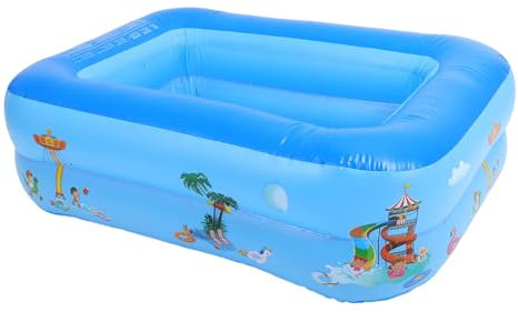 TOYANDONA Piscine Gonflable Pataugeoire Carrée 120 Cm Double Couche pour Garçon et Filles Bébé Intérieur Extérieur Piscine de Sable Jouet Aquatique Familiale Compacte et Pliable